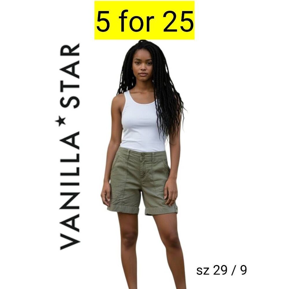 Army Green Sexy Butt Enhancing Stretch Shorts Vanilla Star